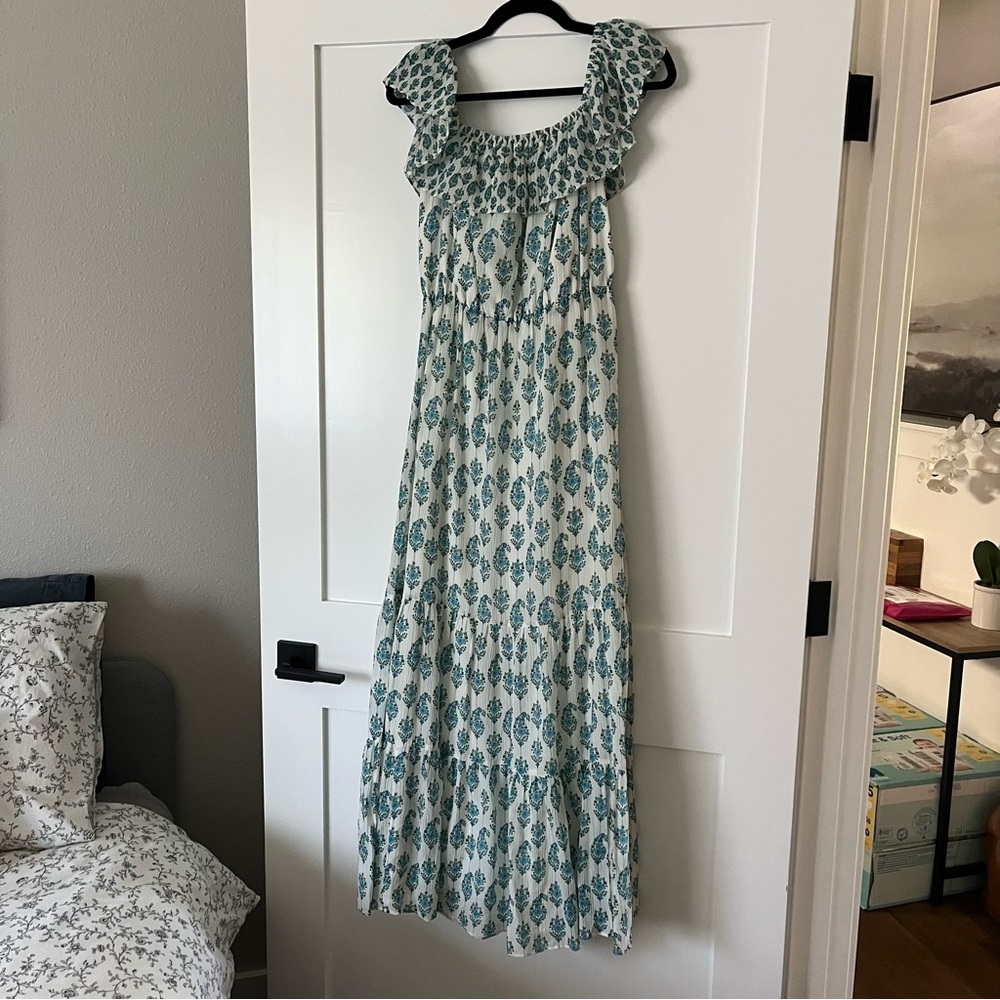 Club Monaco Blue and White Maxi Dress